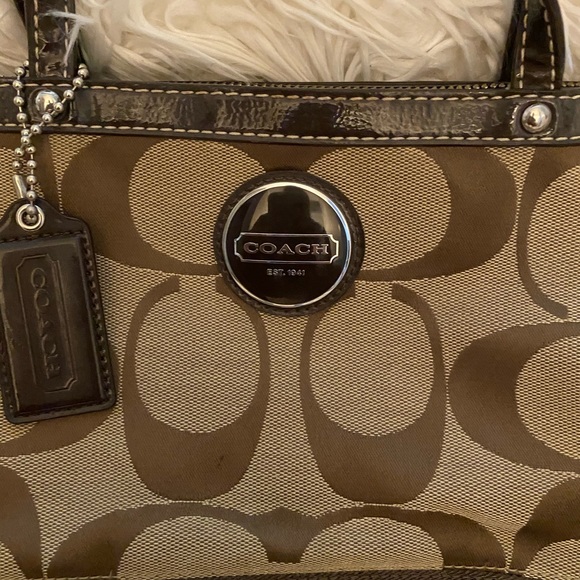 Brown Canvas Coach Tote - Picture 2 of 8
